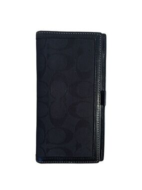 Coach Signature Jacquard Trifold Wallet in Black (2004-2006)